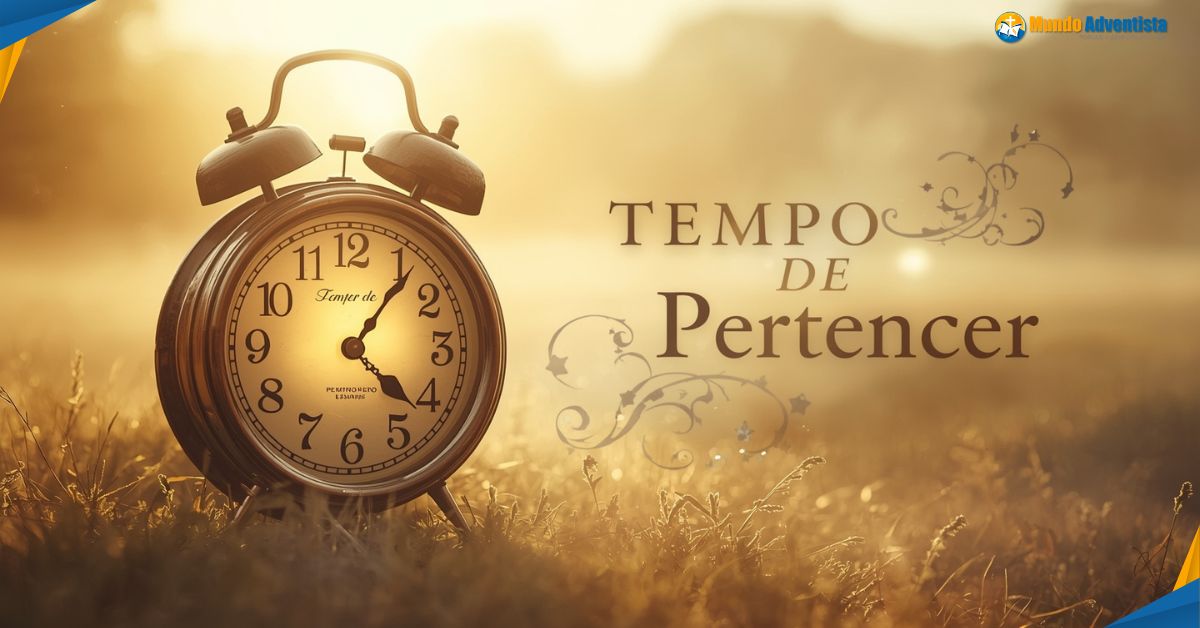 Relógio antigo iluminado por luz dourada simbolizando o tempo com Deus